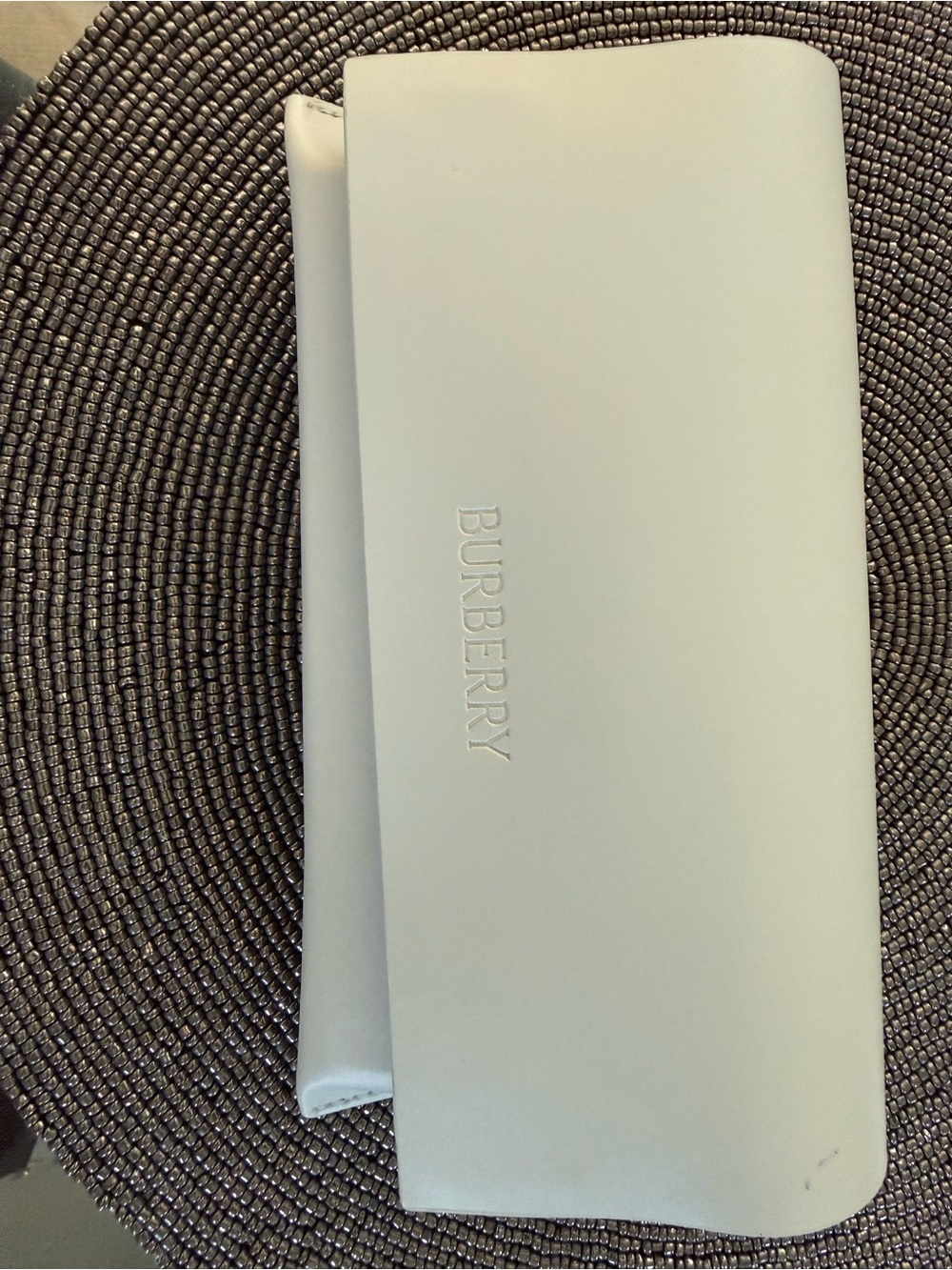 Burberry White Eyeglasses Sunglasses Case w/ Cleaning Cloth & Box